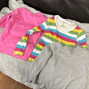 Old Navy Pink, Gray, and Striped Kids Long Sleeve Tees